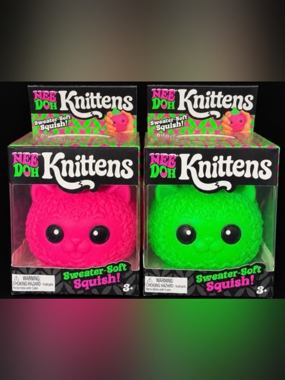 Needoh Knittens Sweater Pink & Green